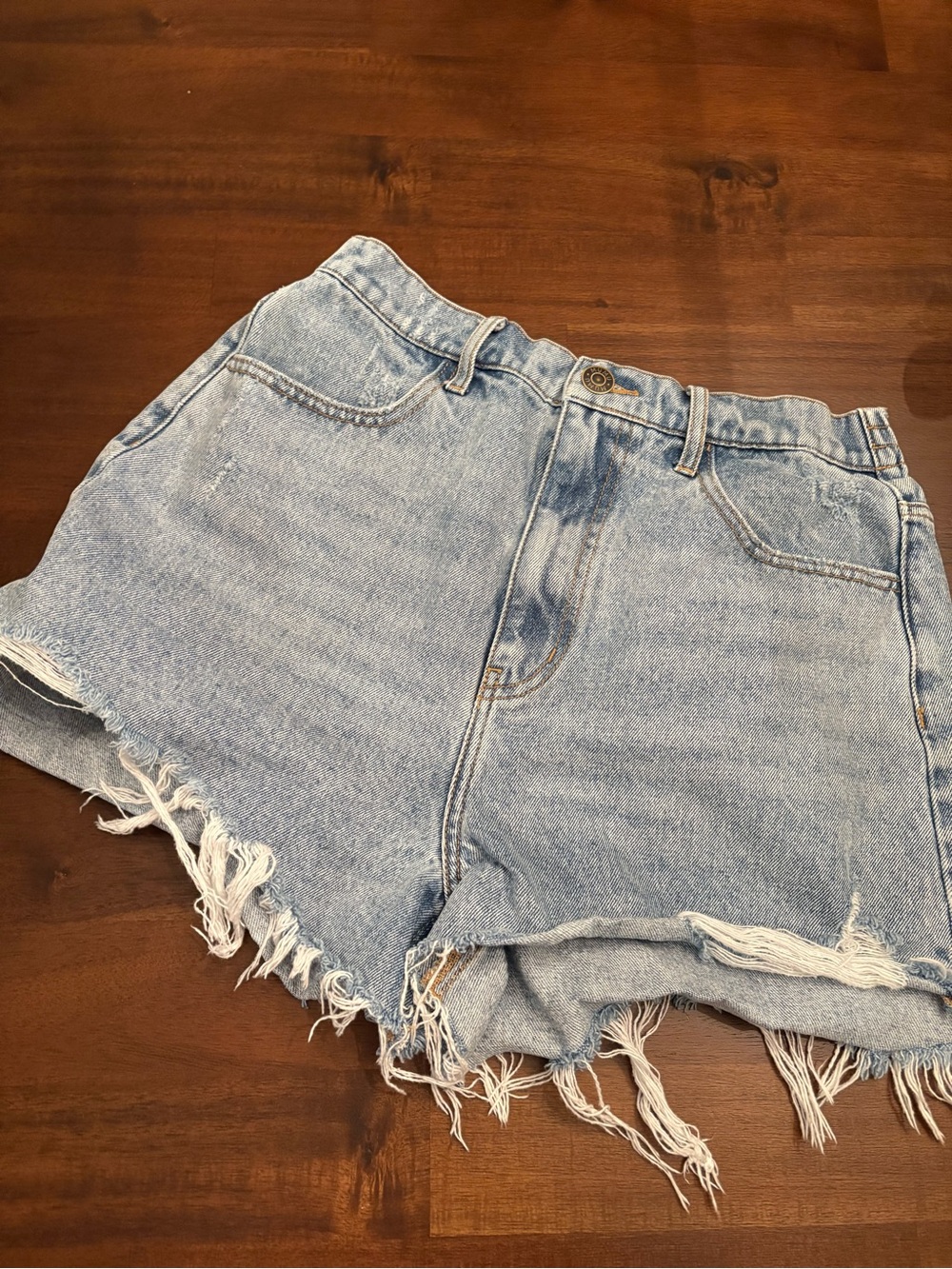 Show Me Your Mumu Denim Cutoff Shorts Sz 27 High Waisted Elastic Back
